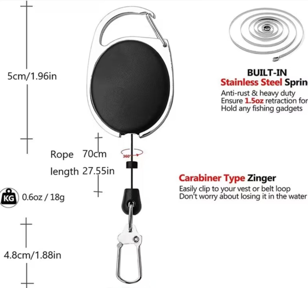 Clip on retractable zinger